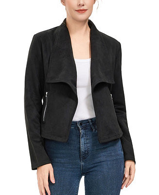 Women's kimi + kai Faux Suede Open Front Jacket | Macy's