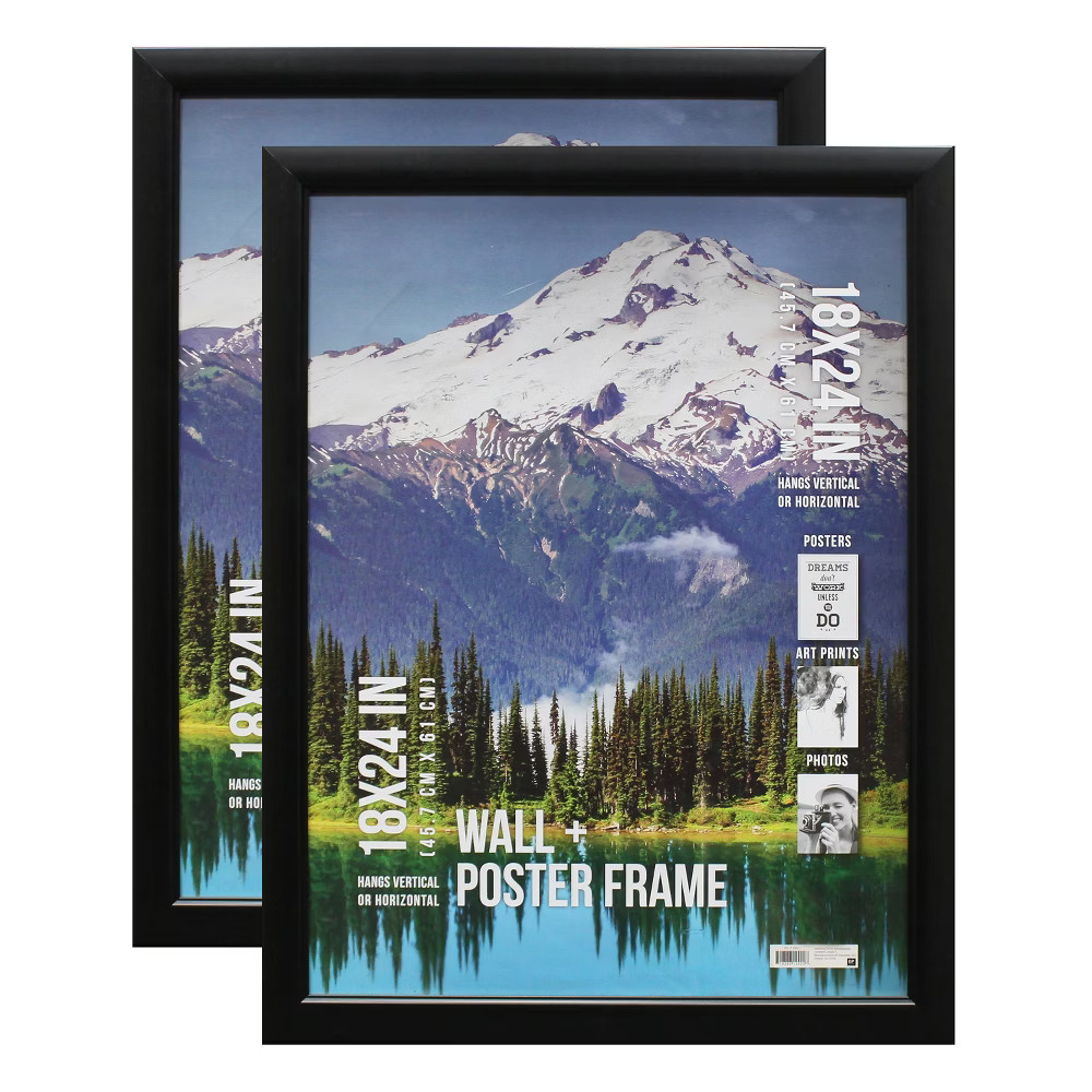 2pc 18"" x 24"" Poster Frame Profile Black - B.P. Industries | Target