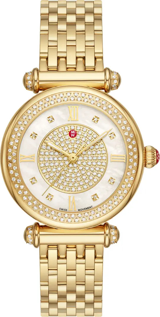 MICHELE Caber Diamond Dial Bracelet Watch, 35mm | Nordstrom | Nordstrom