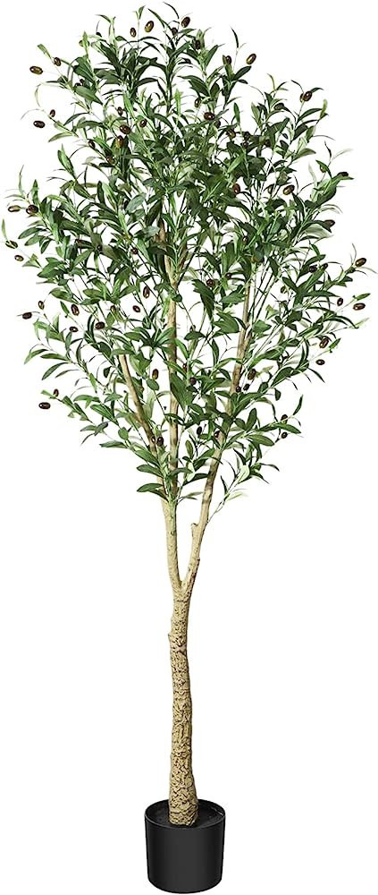 CROSOFMI Artificial Olive Tree, 6FT Fake Olive Plant in Pot, Tall Faux Plant,Potted Faux Topiary ... | Amazon (US)