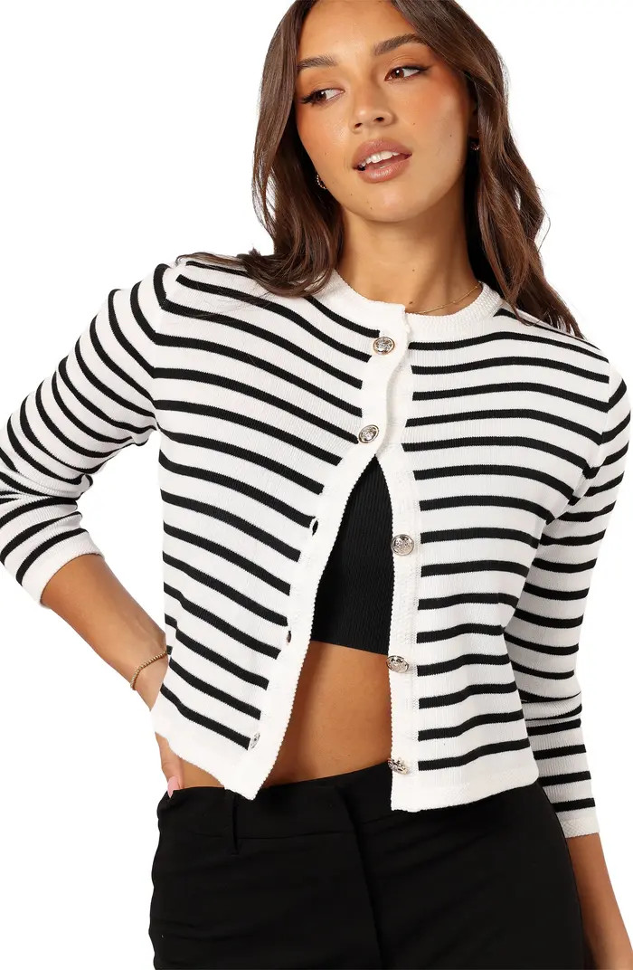 Cynthia Stripe Crop Cardigan | Nordstrom