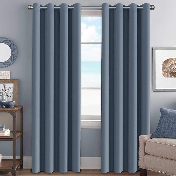 H.VERSAILTEX Elegant Grommet Blackout Thermal Insualted Solid Curtains/Drapes,Window Treatment Pa... | Amazon (US)