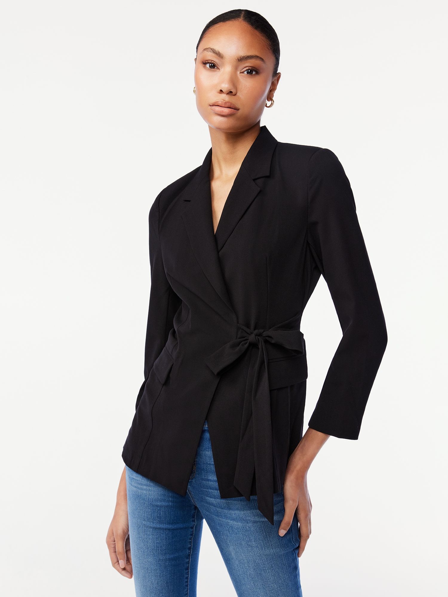 Scoop Women's Side Belt Blazer | Walmart (US)