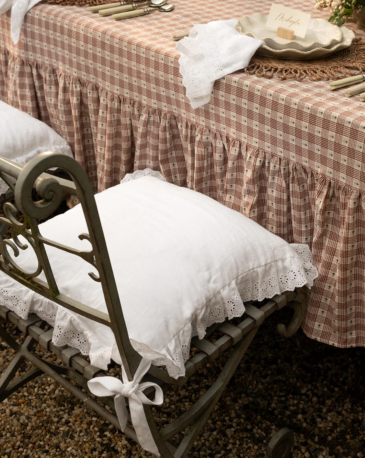 McGee & Co. x Loeffler Randall Delilah Broderie Trim Seat Cushion | McGee & Co. (US)