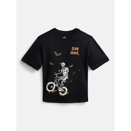 Halloween Boys Graphic Tee with Short Sleeves from Way to Celebrate, Sizes 4-18 & Husky | Walmart (US)