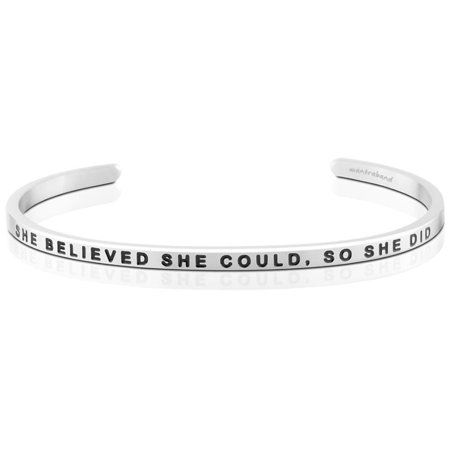 MantraBand Bracelet - She Believed She Could, So She Did - Inspirational Engraved Adjustable Mantra  | Walmart (US)