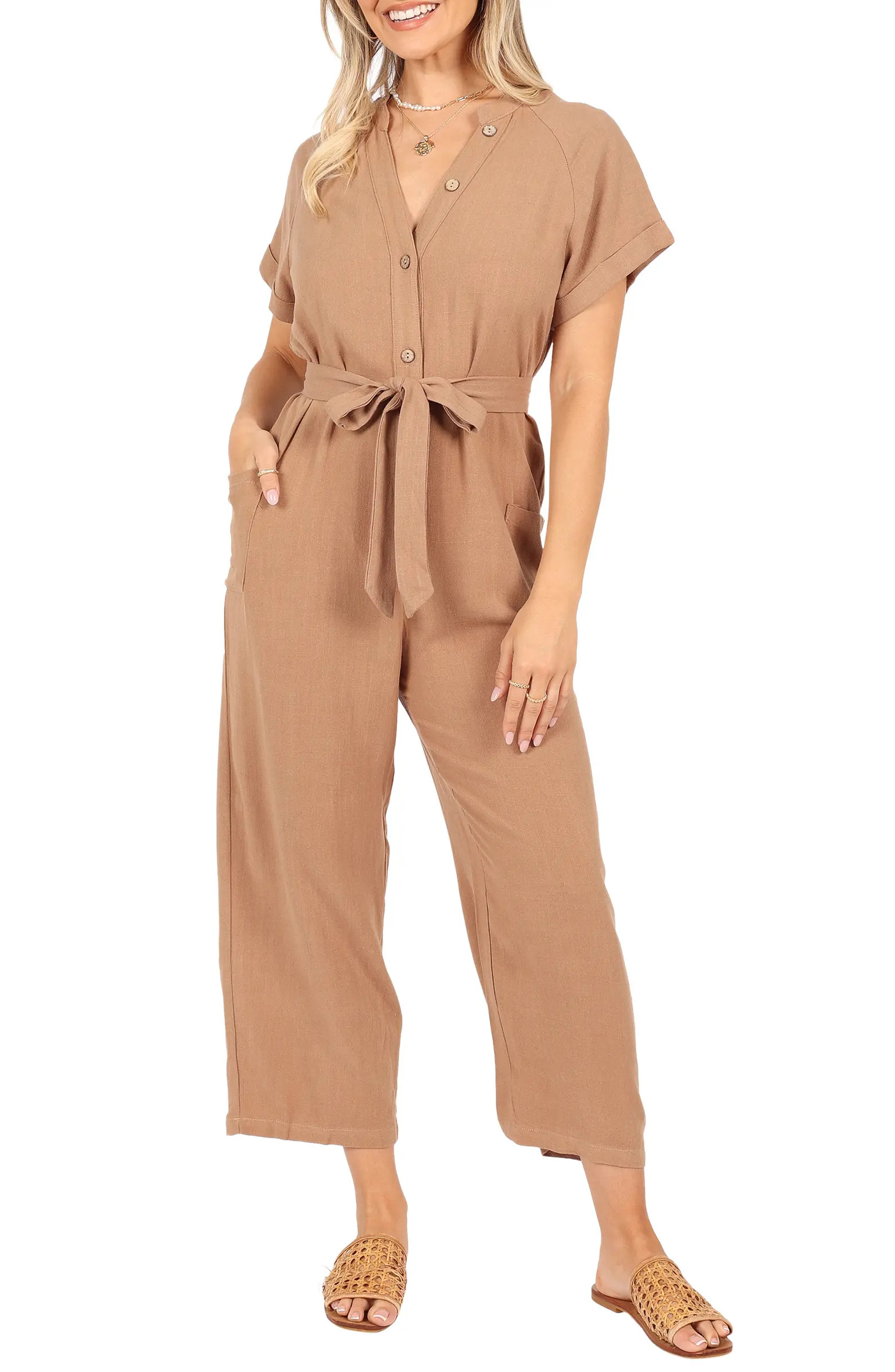 Petal & Pup Archie Tie Waist Linen Jumpsuit | Nordstrom | Nordstrom