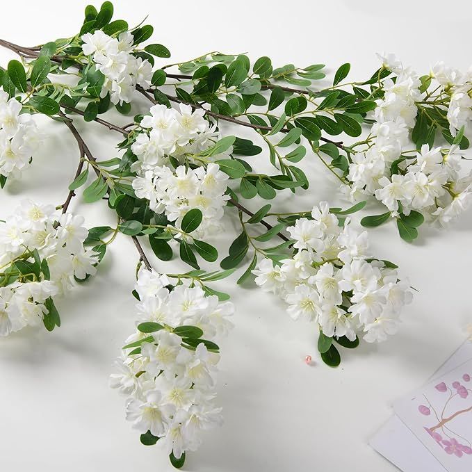 Hydrangea Artificial Flowers, Faux Hydrangea Flowers Bouquets with 47.24" Long Stem for Home Part... | Amazon (US)