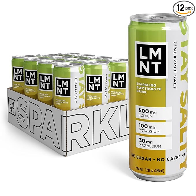 LMNT Sparkling Electrolyte Drink - Pineapple Salt | 12-Count | Amazon (US)