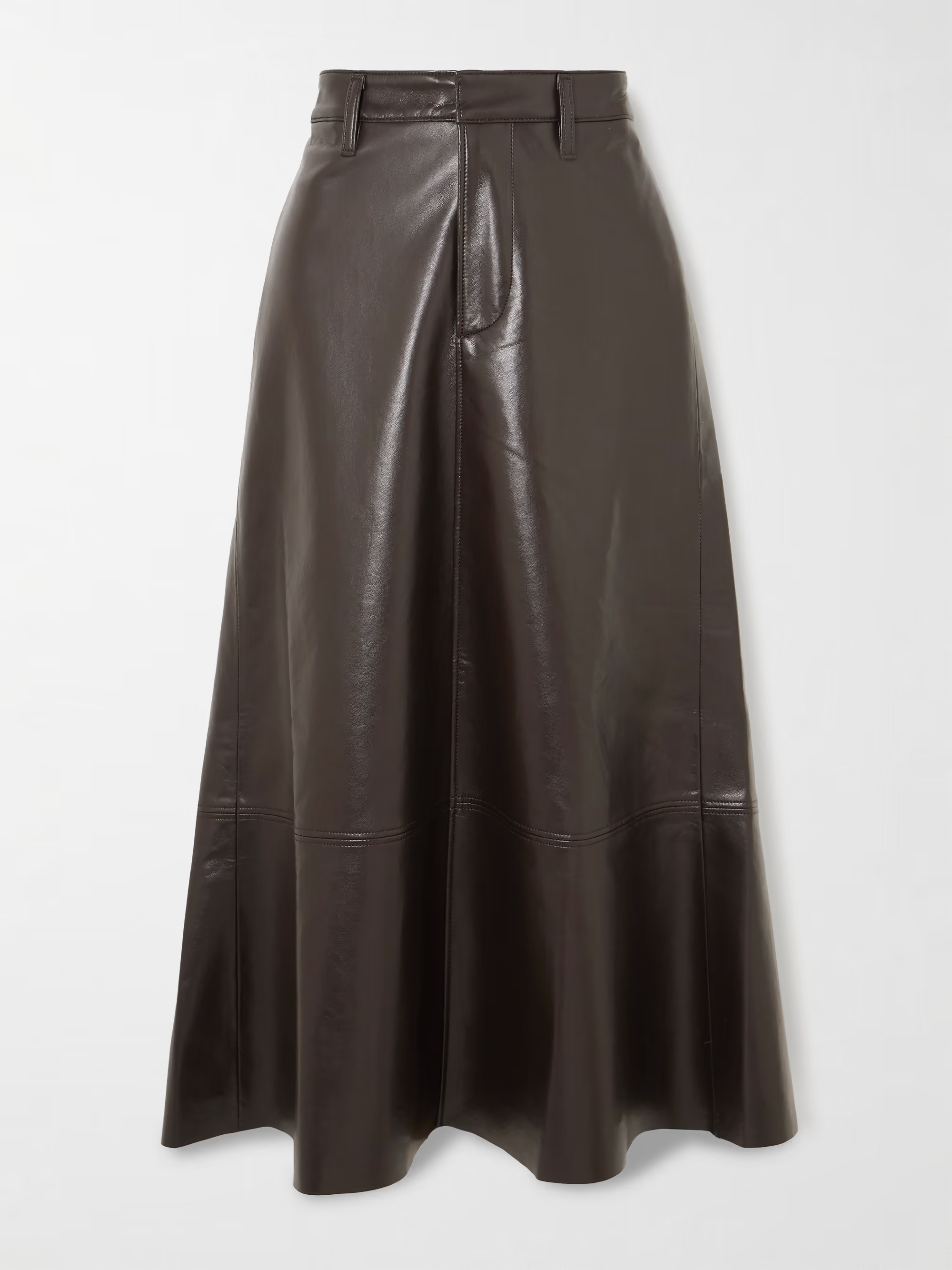Cassia recycled leather-blend midi skirt | NET-A-PORTER APAC