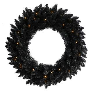 24" LED Black Artificial Wreath | Michaels Stores