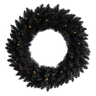24" LED Black Artificial Wreath | Michaels Stores