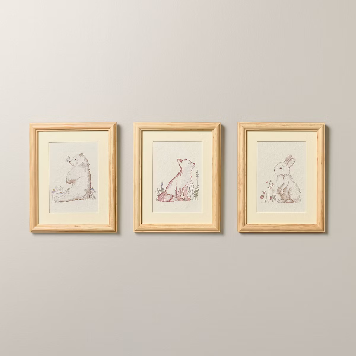 3pk 10"x8" Woodland Animal Framed Wall Art - Hearth & Hand™ with Magnolia | Target