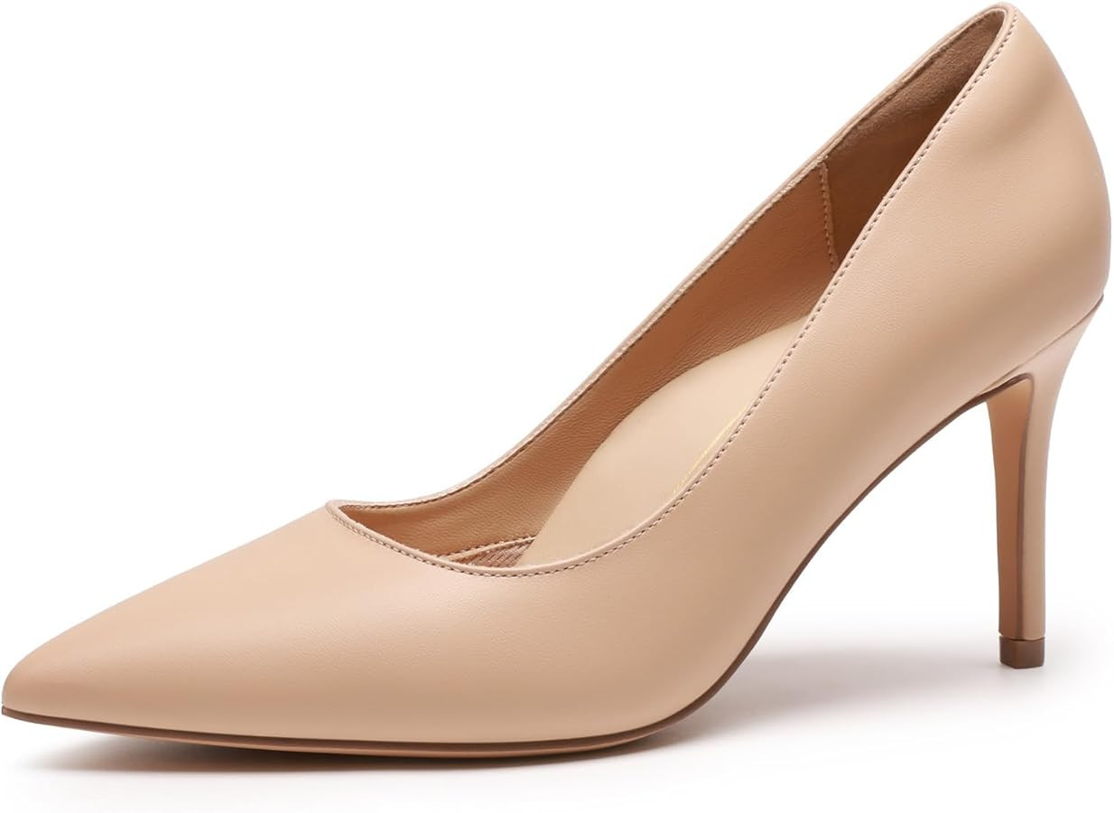 DREAM PAIRS Women's High Heels Pump Closed Pointed Toe Slip On Stiletto Dress Shoes Fashion Weddi... | Amazon (US)