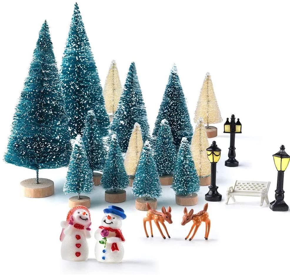 Bueautybox 8Pcs Mini Assorted Pine Trees Brush Trees Mini Garden Miniature Ornaments for Christma... | Walmart (US)
