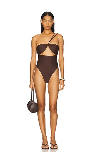 Jacy One Piece in Dark Brown | Revolve Clothing (Global)