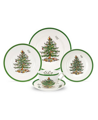 Spode Christmas Tree Dinnerware 5 Piece Place Setting - Macy's | Macy's