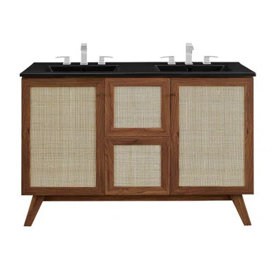 Modway Soma 48'' Free Standing Double Bathroom Vanity with Manufactured Wood Top | Wayfair North America