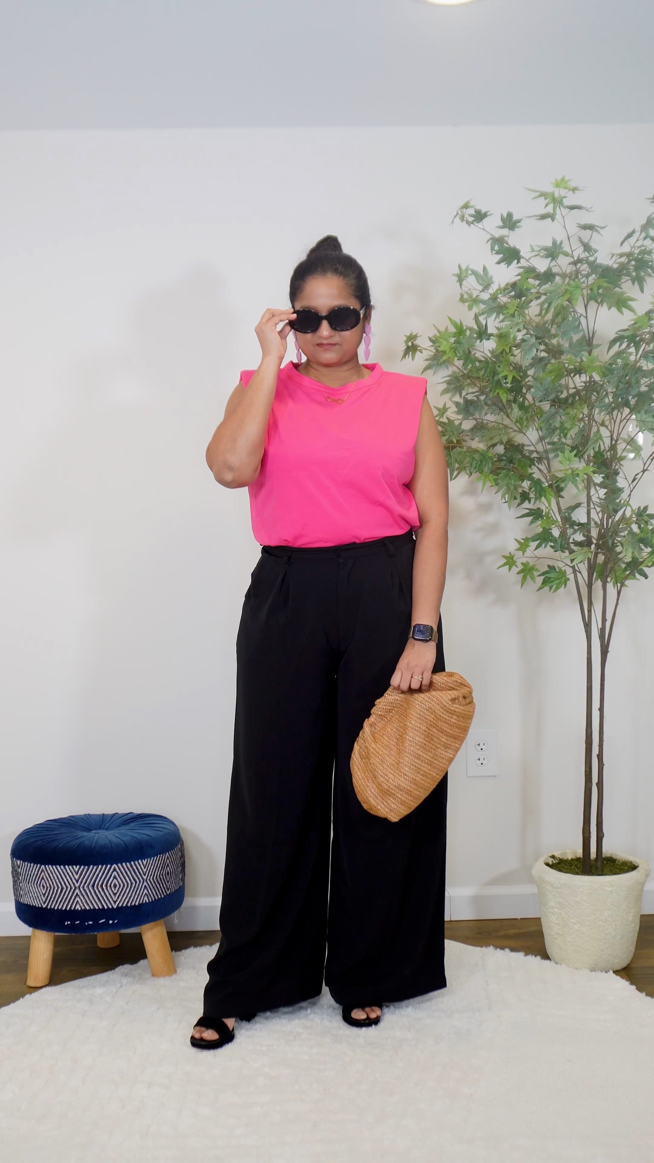 Trendy Valentine's Day outfit from Amazon fashion 
@amazonfashion shoulder pad tee in size M
@amazon fashion wide leg pants in size M
@amazonfashion sunglasses 
@sunshinetienda heart earrings 

#LTKfindsunder50 #LTKmidsize #LTKVideo