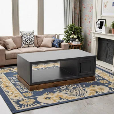 48 Inch Solid Wood Coffee Table With Storage No Assembly Required Two-Tone Finish | Wayfair North America