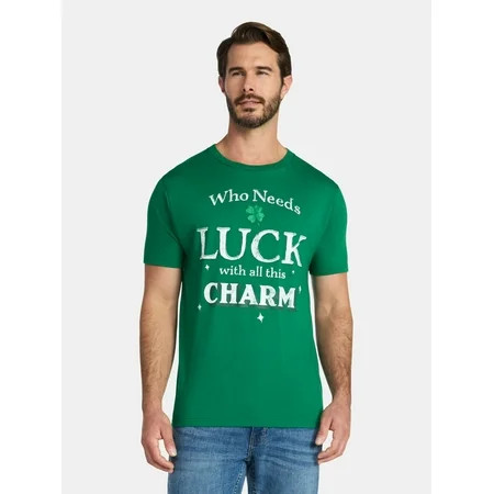 St. Patrick's Day Men's Graphic Tee Lucky Charm from Way to Celebrate, Sizes XS-3XL | Walmart (US)