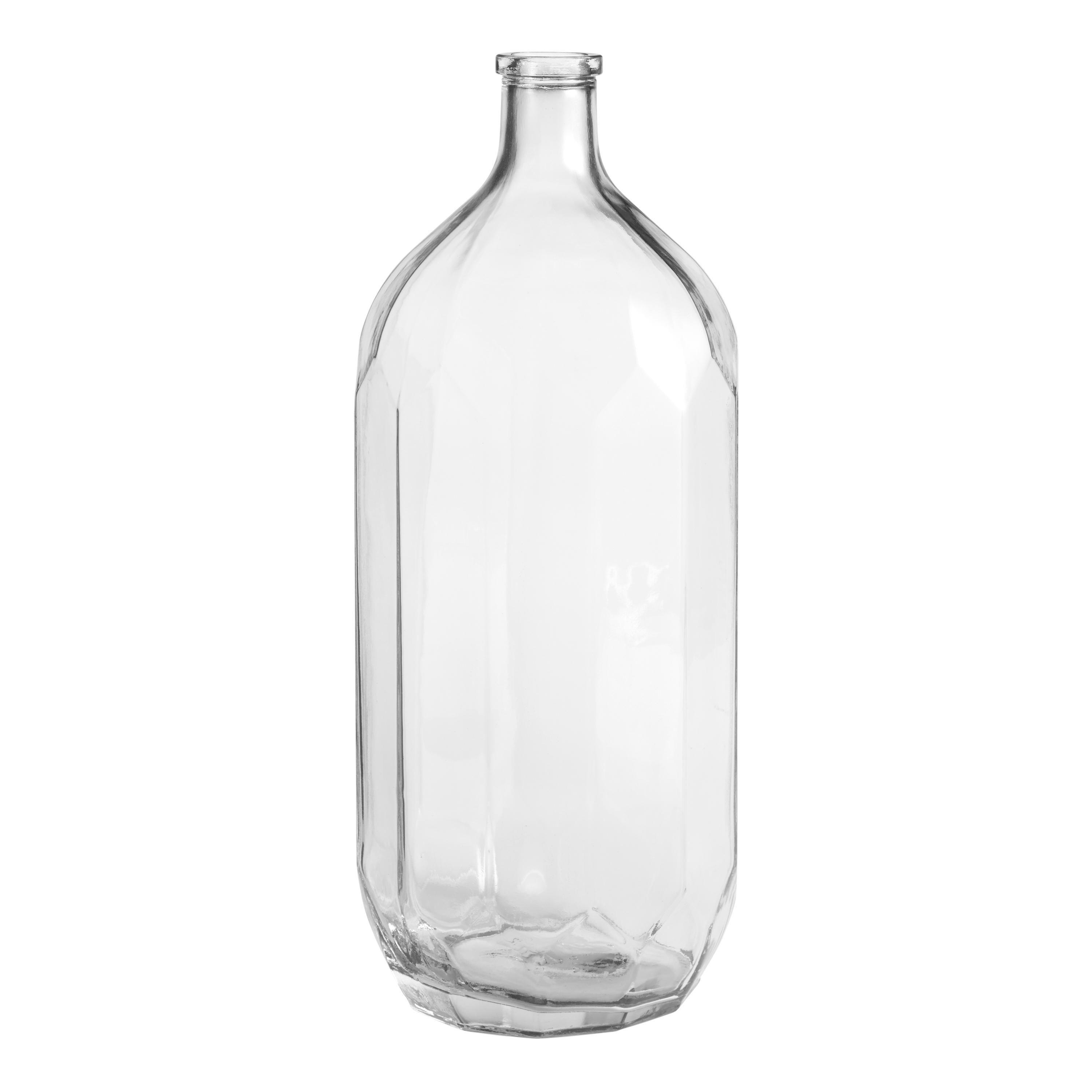Tall Clear Glass Faceted Jug Vase | World Market