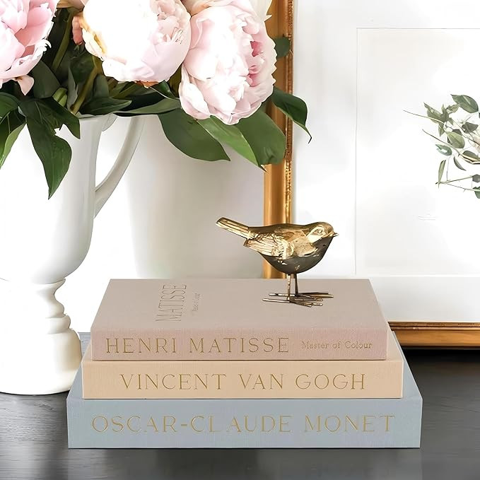 Set of 3 Linen Decorative Books for Home Decor,Modern Faux/Fake Decorative Book Stack for Decorat... | Amazon (US)