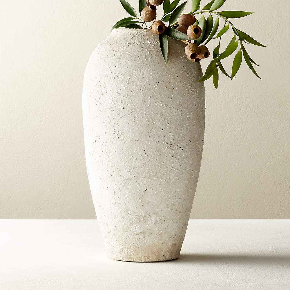 Torino White Textured Vase + Reviews | CB2 | CB2