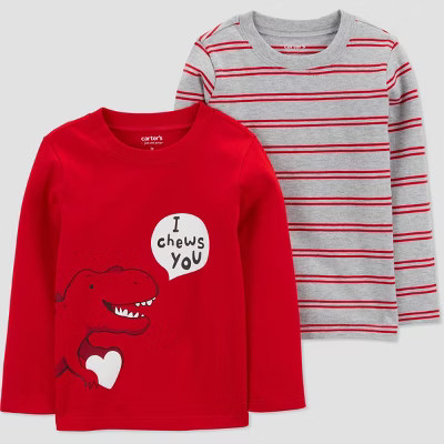 Carter's Just One You®️ Toddler Valentine's Day Dino T-Shirt - Red 3T | Target