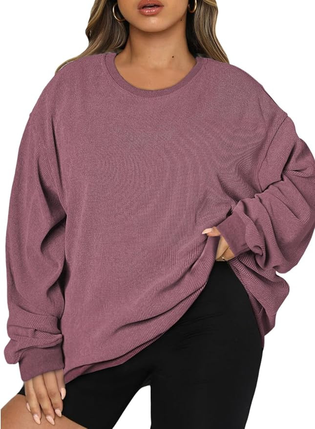 Eytino Women Plus Size Sweatshirts Long Sleeve Crew Neck Casual Oversized Soft Pullover Tops Shir... | Amazon (US)