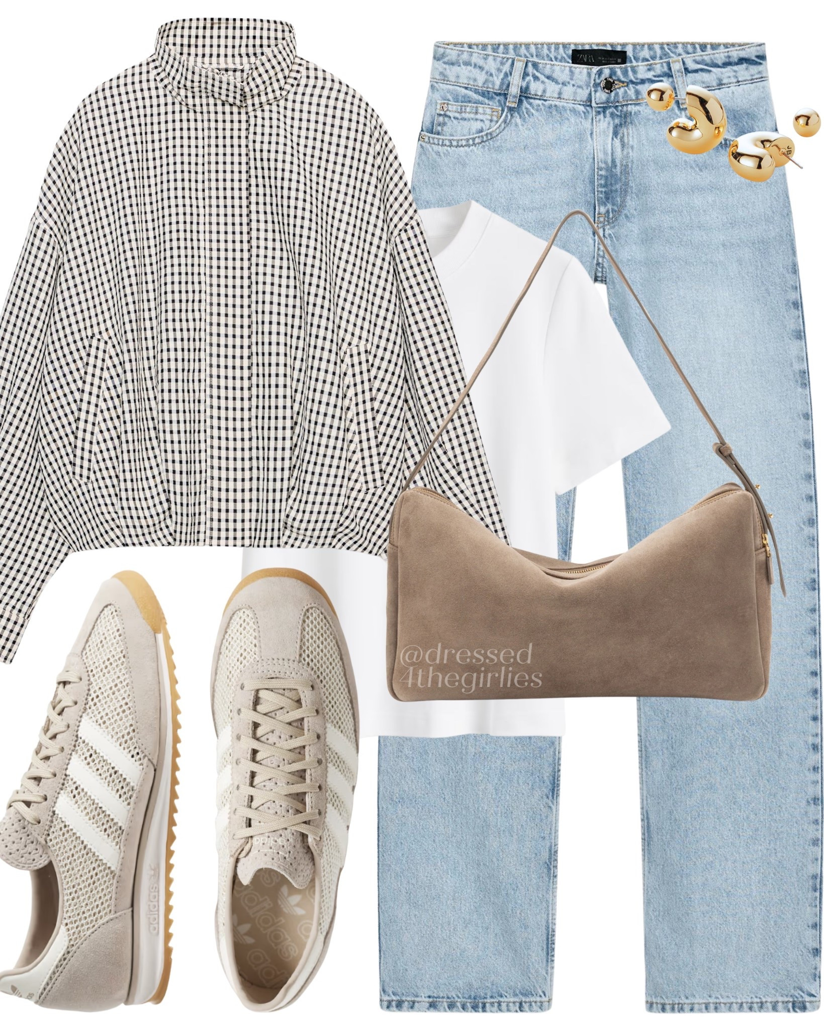 Zara Check jacket😍

Tags: blue jeans outfit, cream raffia trainers outfit, beige bag outfit, spring outfit, spring workwear casual, school drop off mom outfit , 

#LTKeurope #LTKuk #LTKspring
