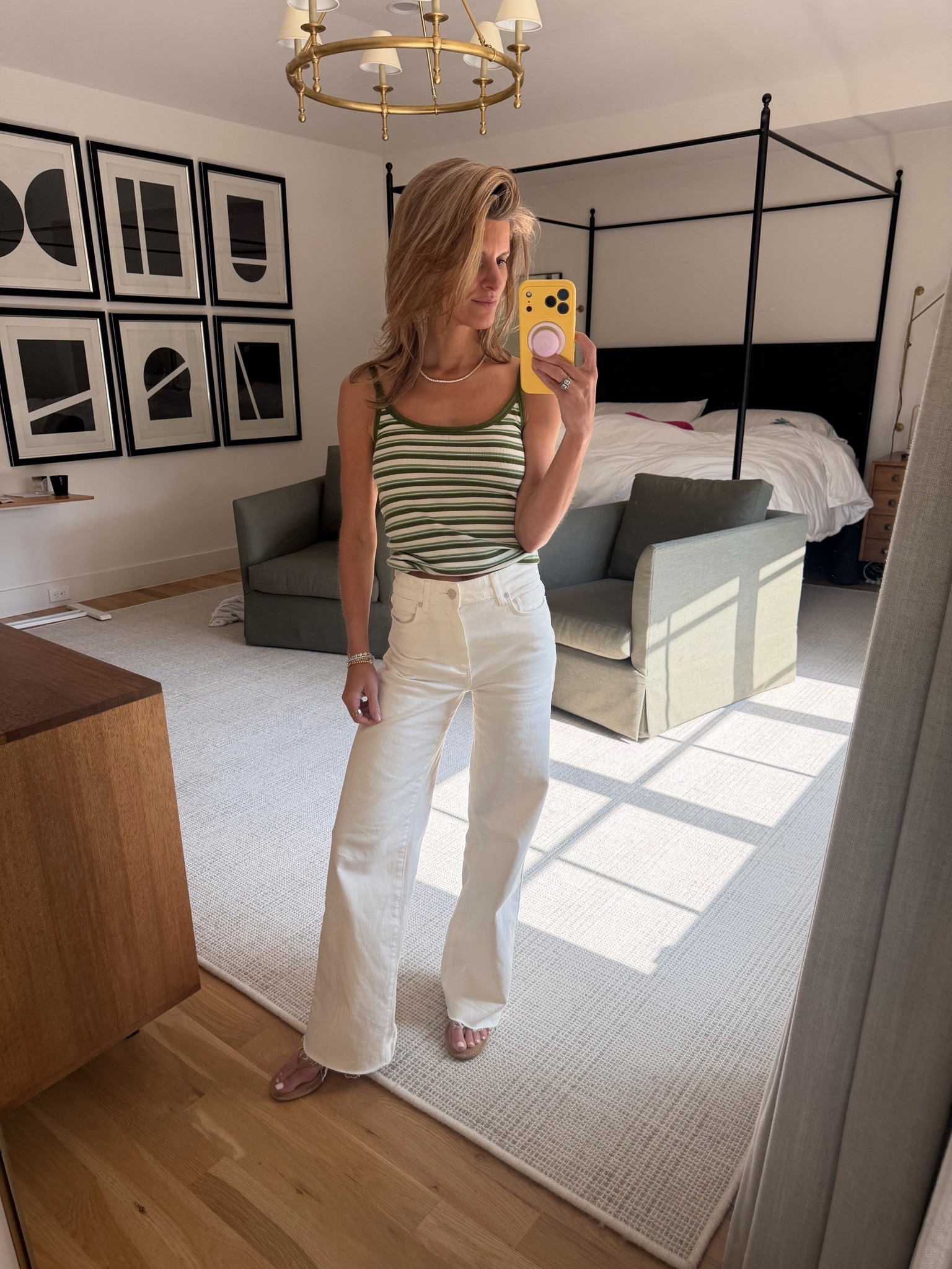 Viral Anessa jeans (TTS) and joes jeans cami (XS)
