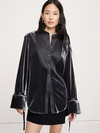 Velvet Tuxedo Shirt | Banana Republic (US)