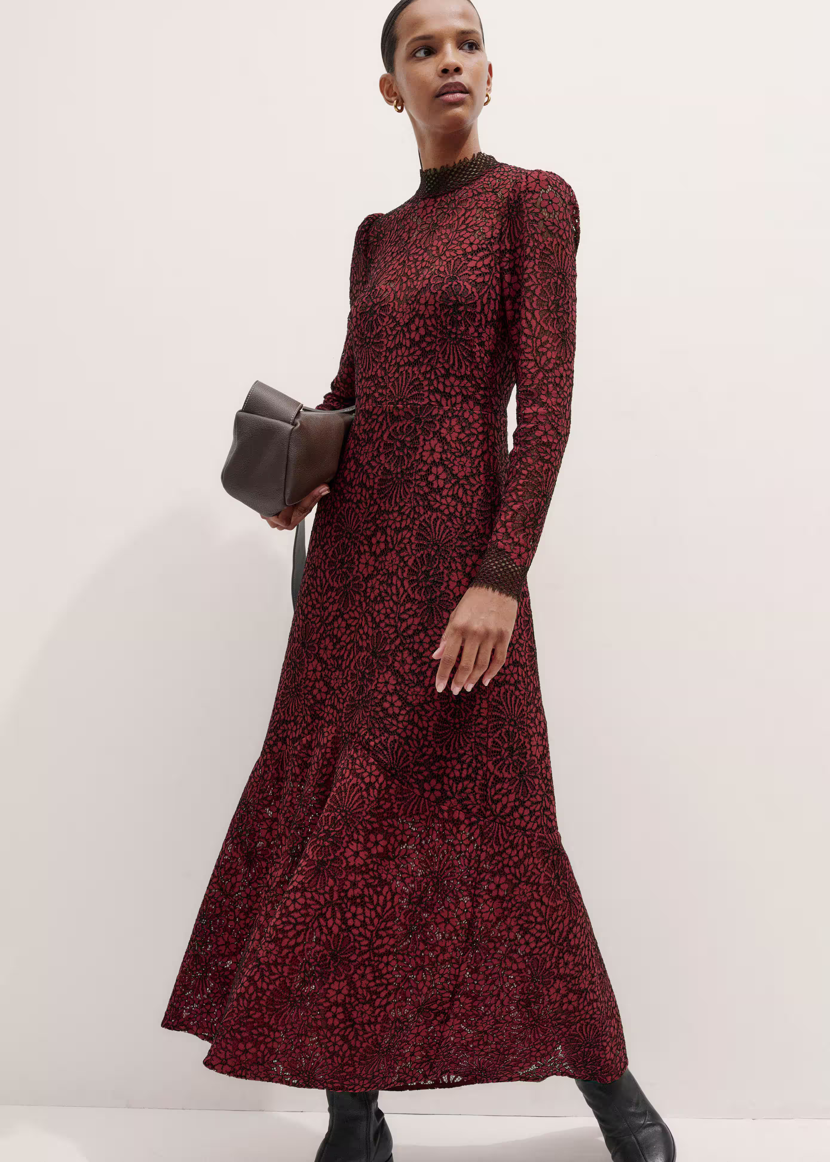 Two-Tone Maxi Dress Midweight Lace | ME+EM US