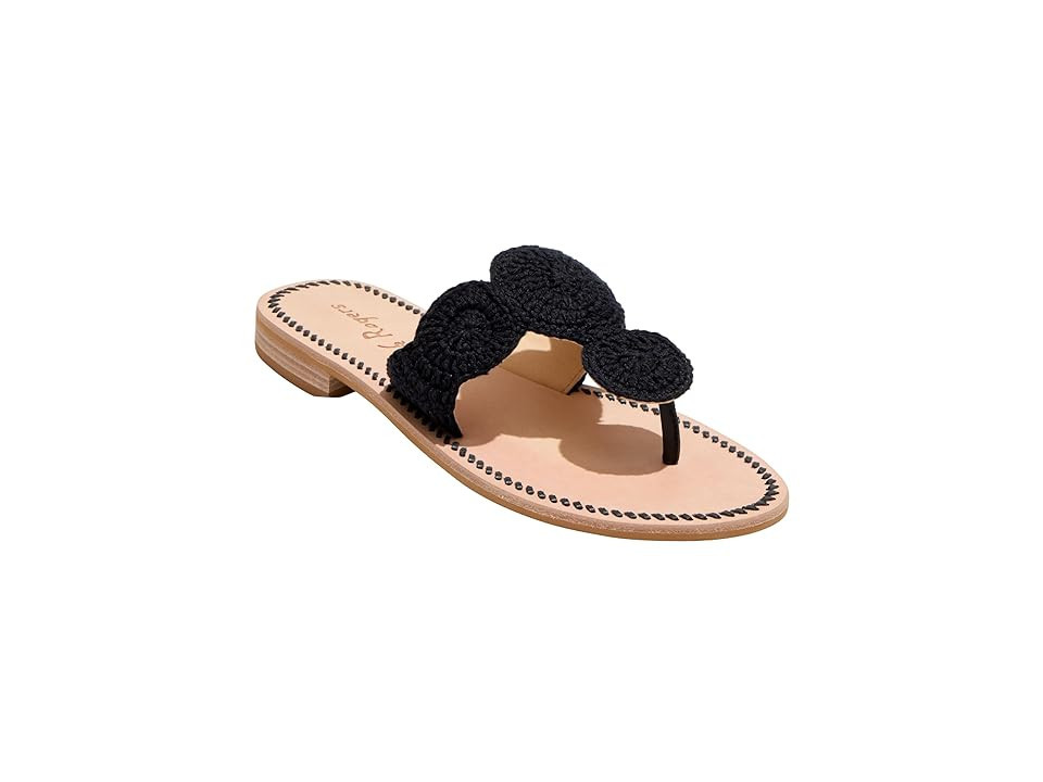 Jack Rogers Jacks Crochet Sandals Women's Sandals Black : 7.5 M, Leather | Zappos