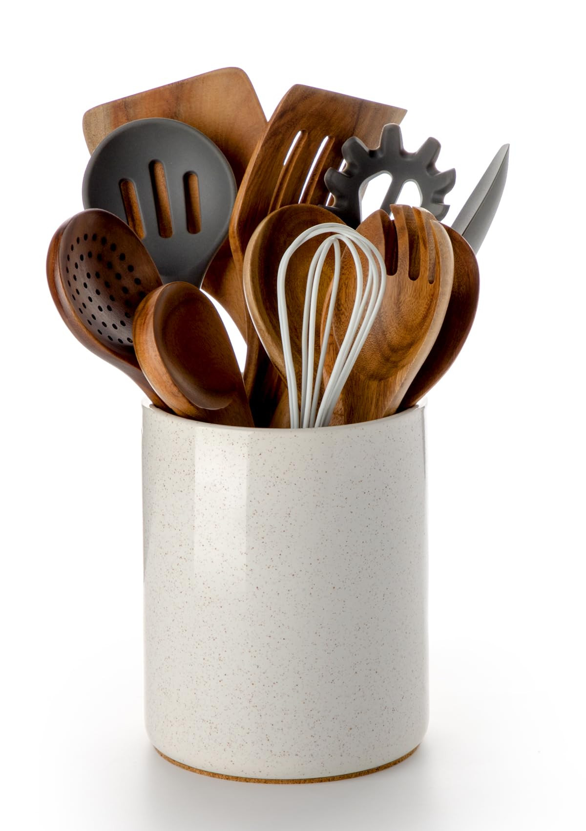 Nucookery Utensil Holder, 6.4" Ceramic Kitchen Utensil Holder for Countertop with Protection Cork... | Amazon (US)
