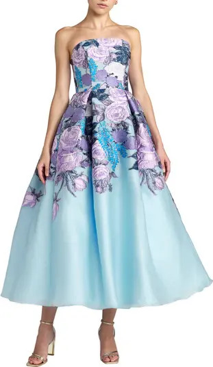 Organza Strapless Ballgown With Pockets | Nordstrom