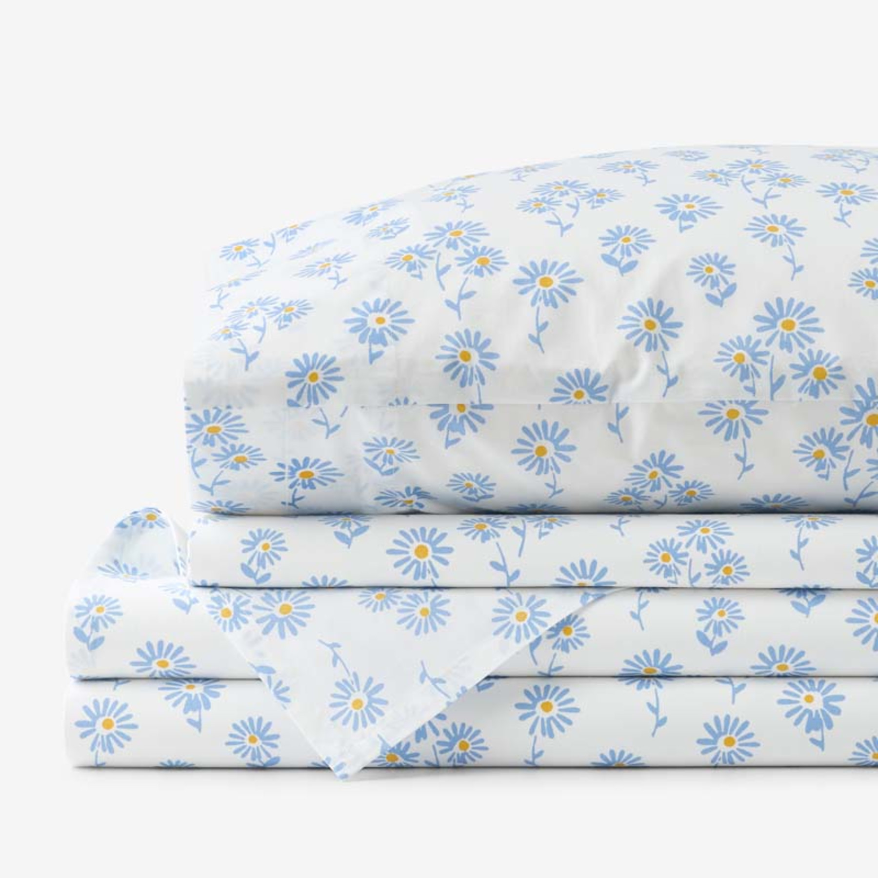 Isadora Classic Cool Cotton Percale Bed Sheet Set - Flower, Twin | The Company Store