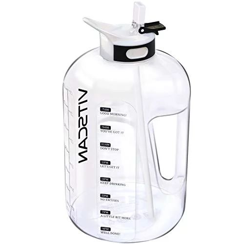 128OZ/1 Gallon Water Bottle with Straw Motivational Water Bottle with Time Marker, Large Water Bo... | Walmart (US)