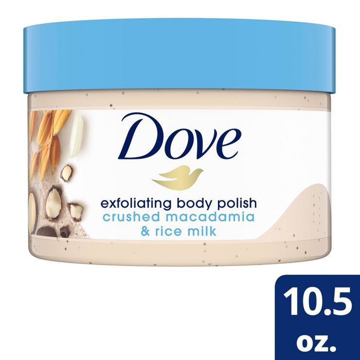Dove Beauty Crushed Macadamia & Rice Milk Exfoliating Body Polish Scrub - 10.5oz | Target