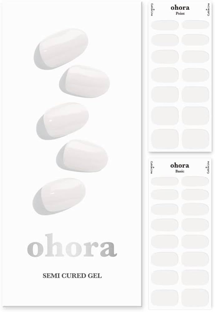 ohora Semi Cured Gel Nail Strips (N Clean White) - Works with Any Nail Lamps, Salon-Quality, Long... | Amazon (US)