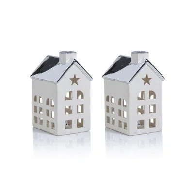 Lilou 2-Piece Set Porcelain LED House with Roof | Wayfair North America