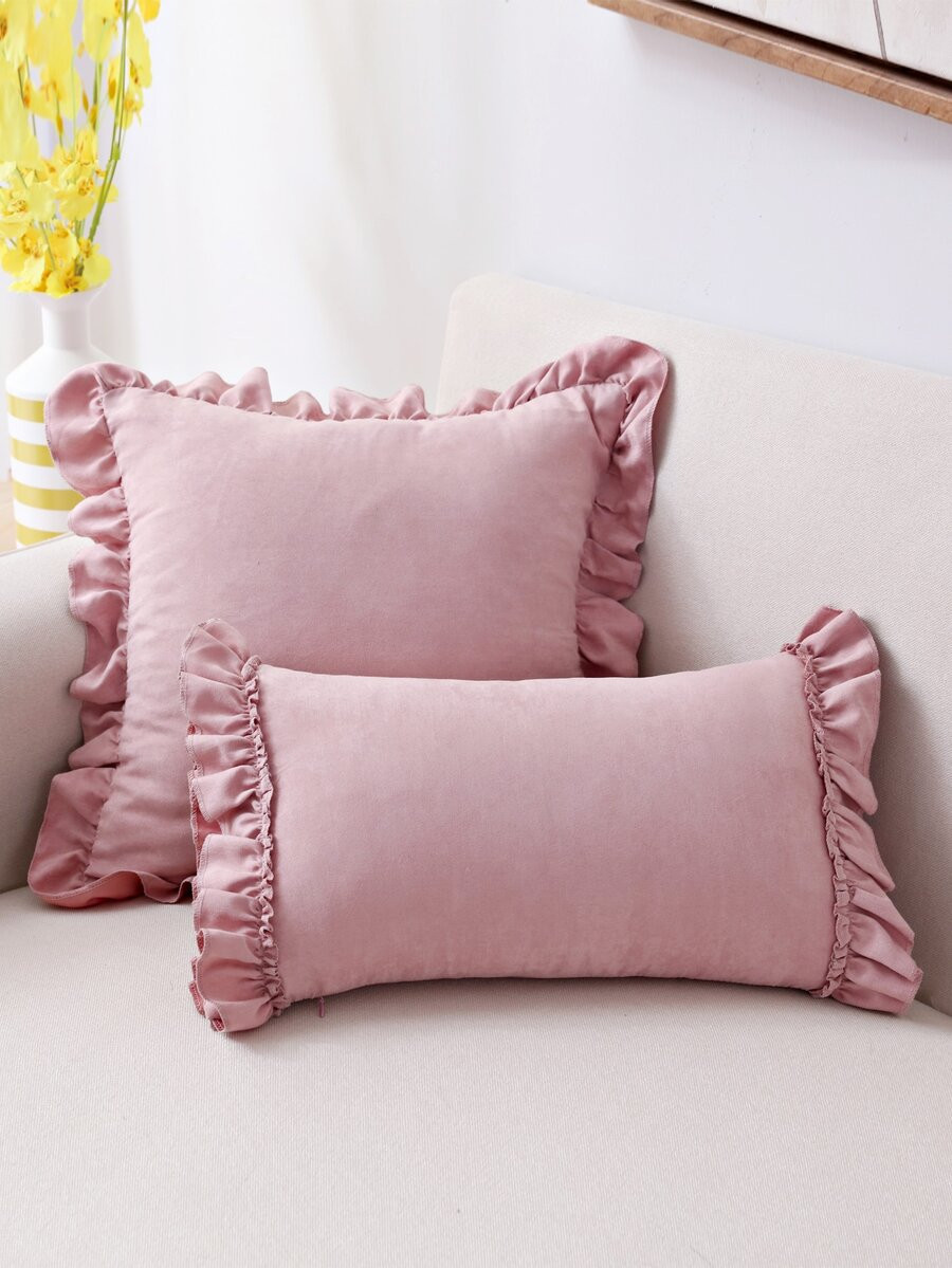 HomeHome & LivingHome TextileTable & Sofa LinensCushion Cover1pc Ruffle Decor Cushion Cover Witho... | SHEIN