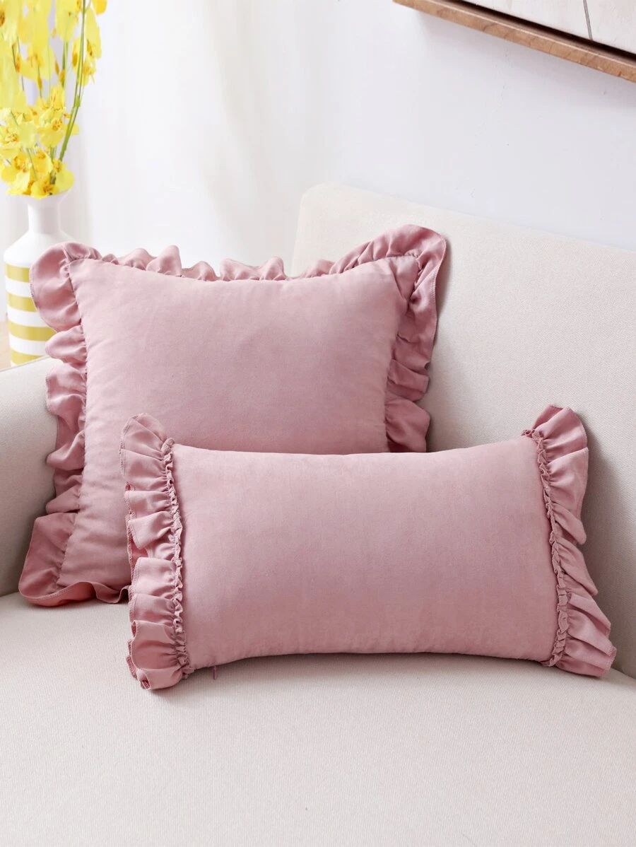 HomeHome & LivingHome TextileTable & Sofa LinensCushion Cover1pc Ruffle Decor Cushion Cover Witho... | SHEIN