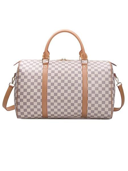 'Neo' Checked Canvas Travel Bag (2 Colors) | Goodnight Macaroon