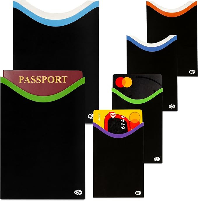 RFID Blocking Credit Card & Passport Sleeves (4 Short Side Credit Card & 2 Passport Protectors) ... | Amazon (US)