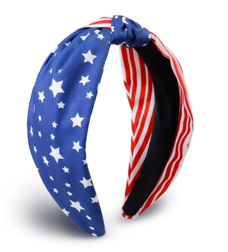 4th of July Headbands for Women Knotted American Flag Women Head Bands Top Knot Girls Hair Hoops ... | Amazon (US)