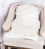 Home Must Haves Sheepksin Off White Sheep Skin Sheepskin Area Rug with Soft Shaped Faux Fur Hair Lon | Amazon (US)