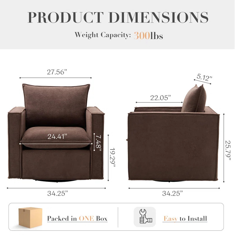 Hendina Upholstered Swivel Armchair | Wayfair North America