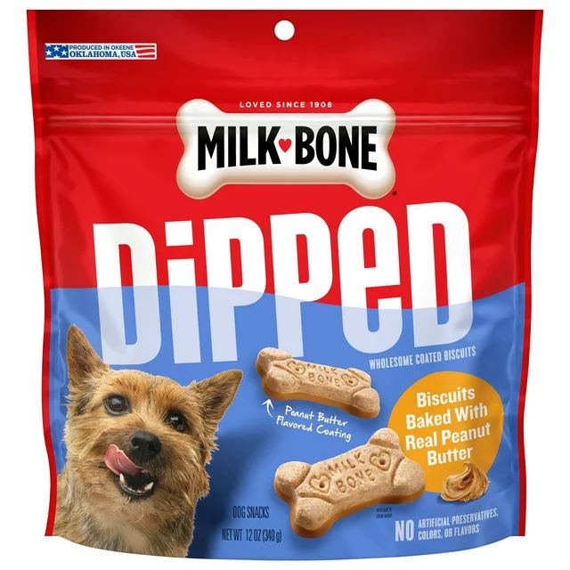 Milk-Bone Dipped Dog Biscuits Baked with Real Peanut Butter, 12 oz. | Walmart (US)
